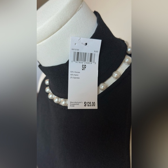 House of Harlow 1960 Black Pearl-Embellished Top Size SP New With Tags - Picture 6 of 7